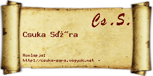 Csuka Sára névjegykártya