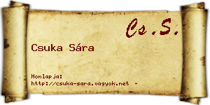 Csuka Sára névjegykártya