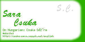 sara csuka business card